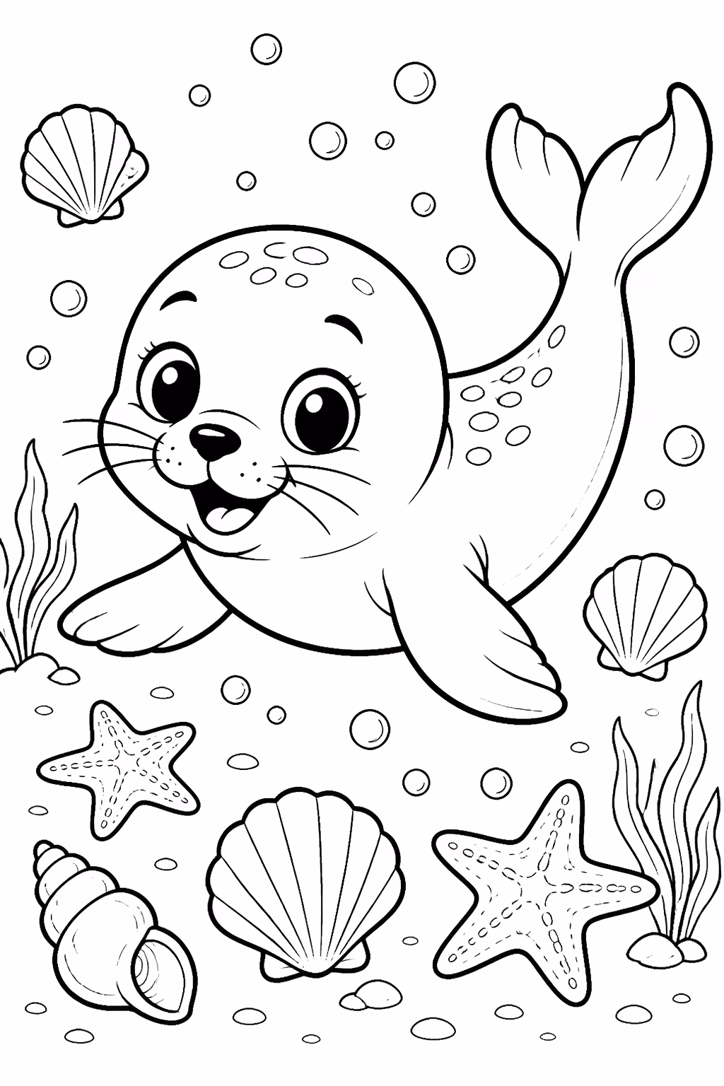 Foca para colorir — desenho para imprimir