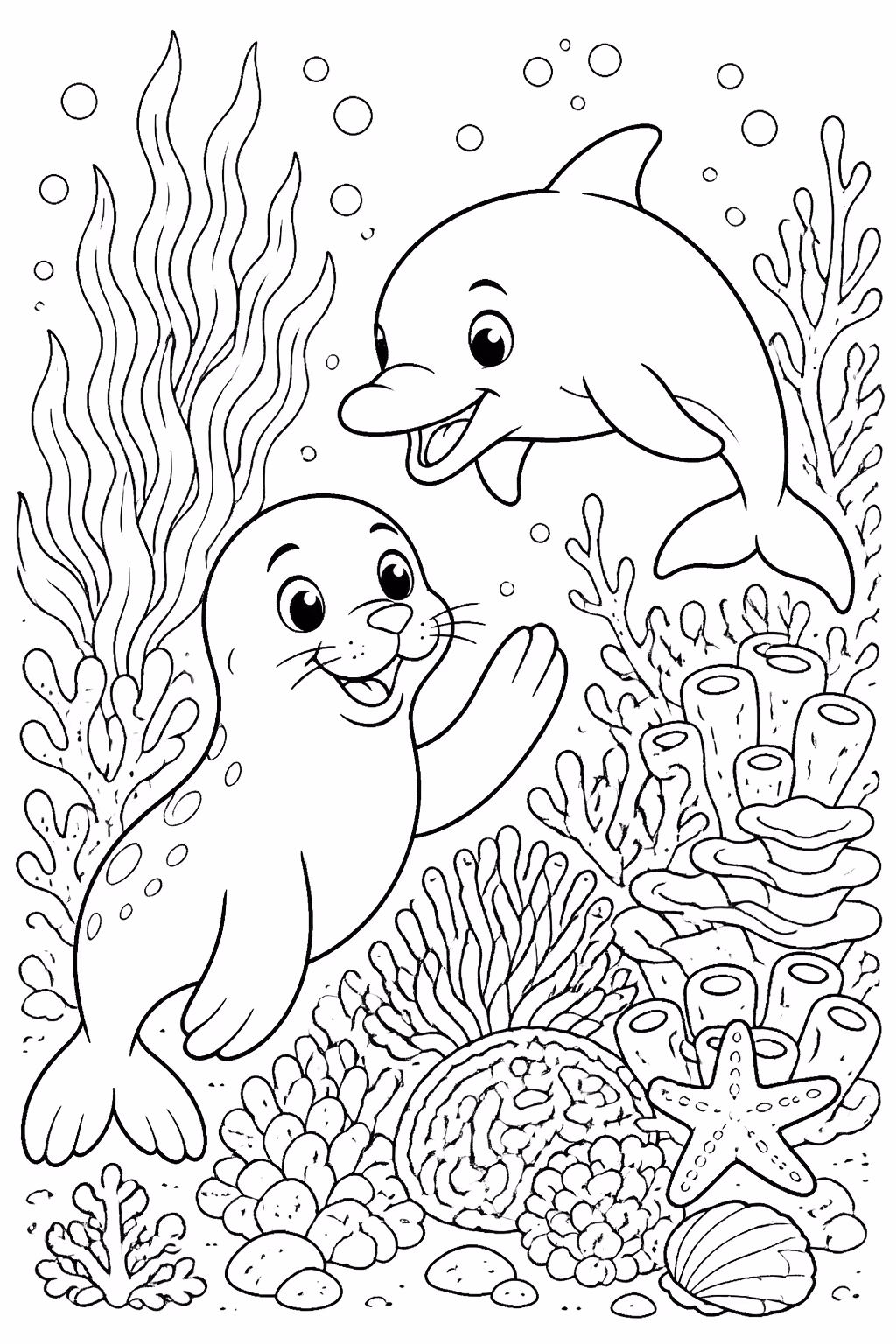Foca para colorir — desenho para imprimir