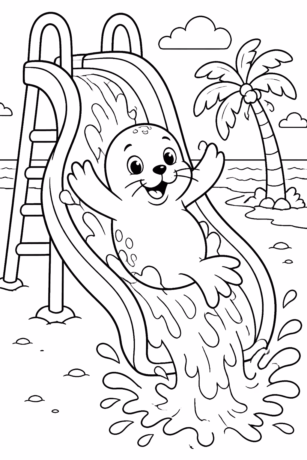 Foca para colorir — desenho para imprimir