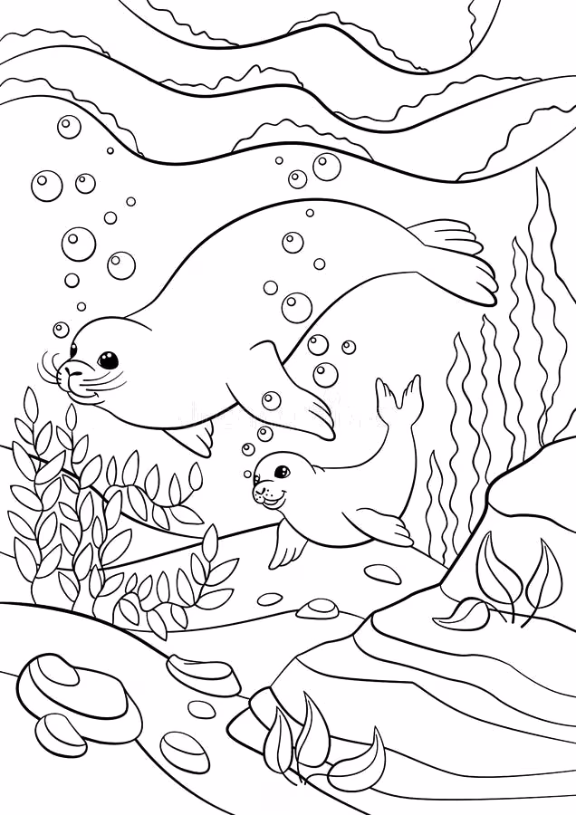Foca para colorir — desenho para imprimir