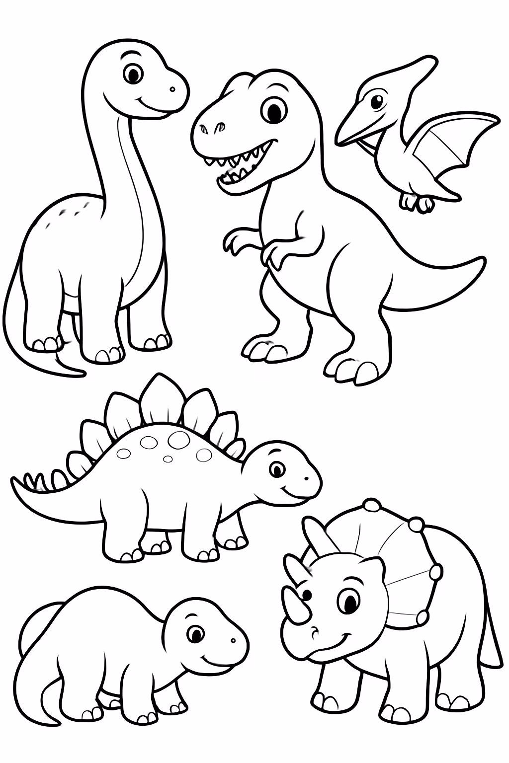 Tipos de dinossauro para colorir — desenho para imprimir