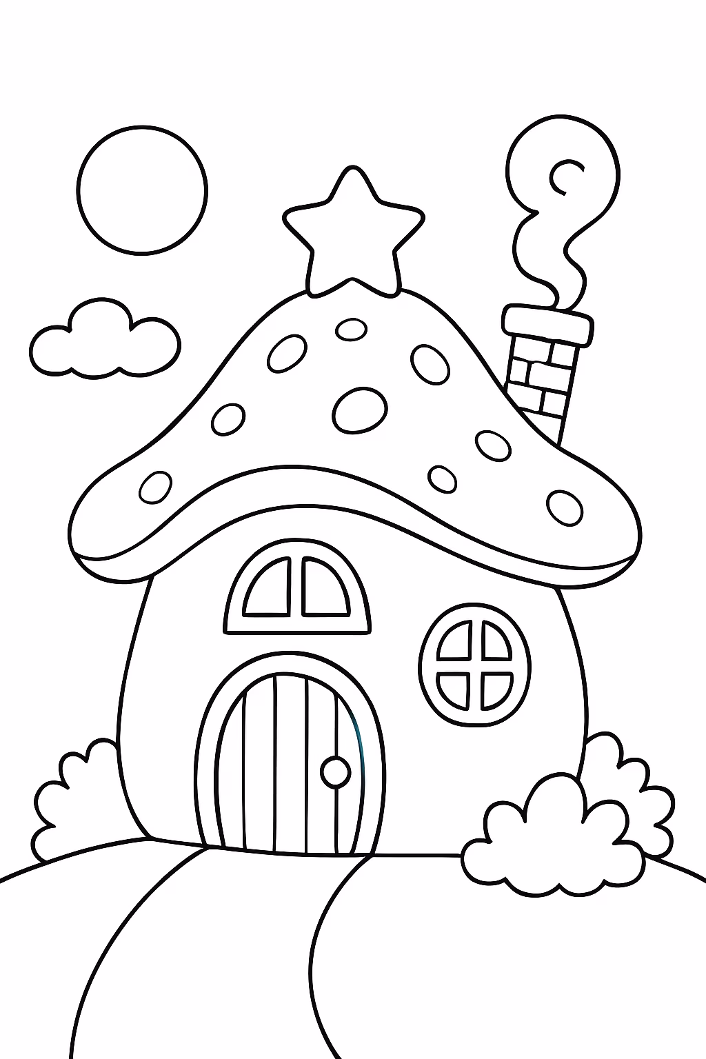 A casa magin para colorir — desenho para imprimir
