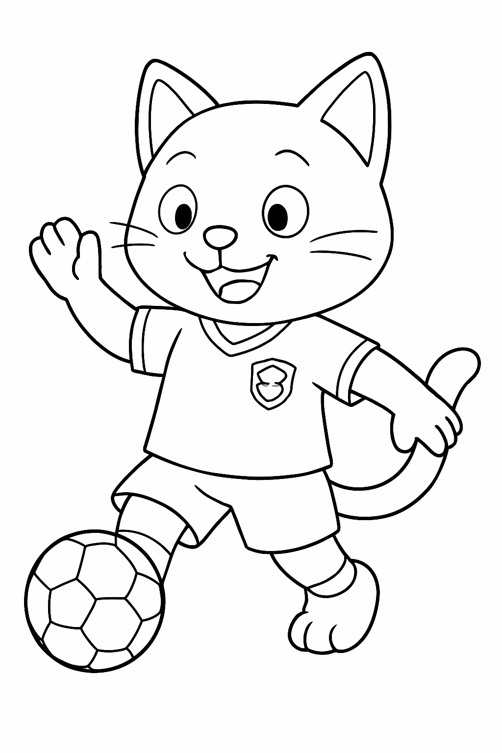 A copa com o totoro jogando feliz sorridente e fazendo para colorir — desenho para imprimir