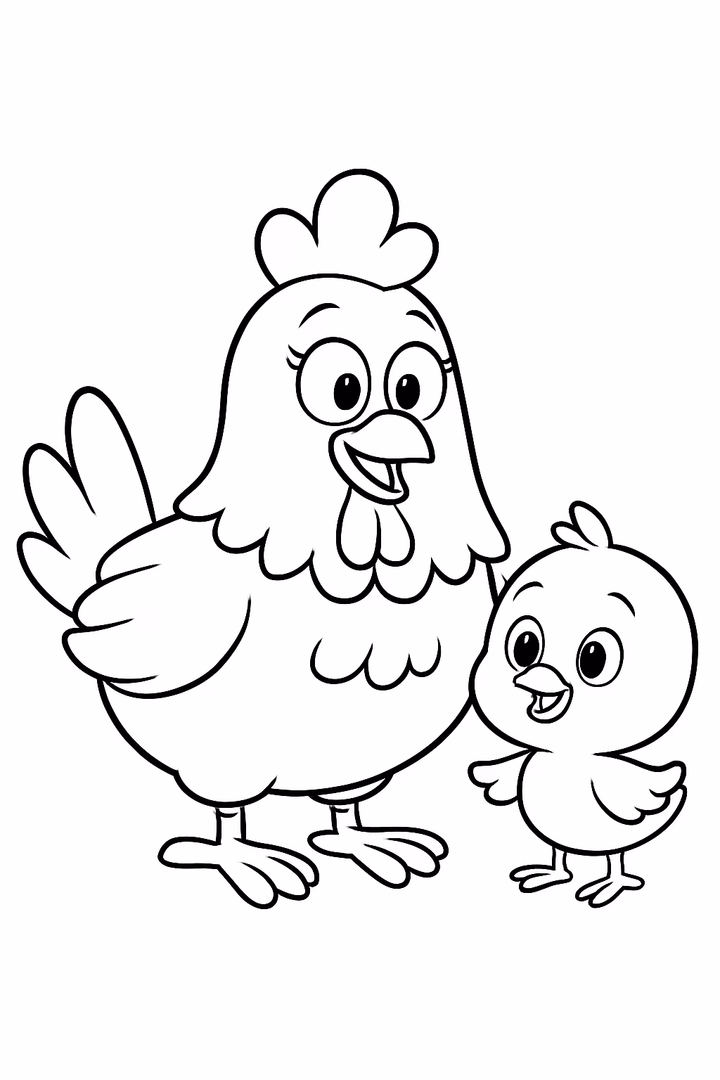 A galinha pintadinha e o pintinho amarelinho para colorir — desenho para imprimir