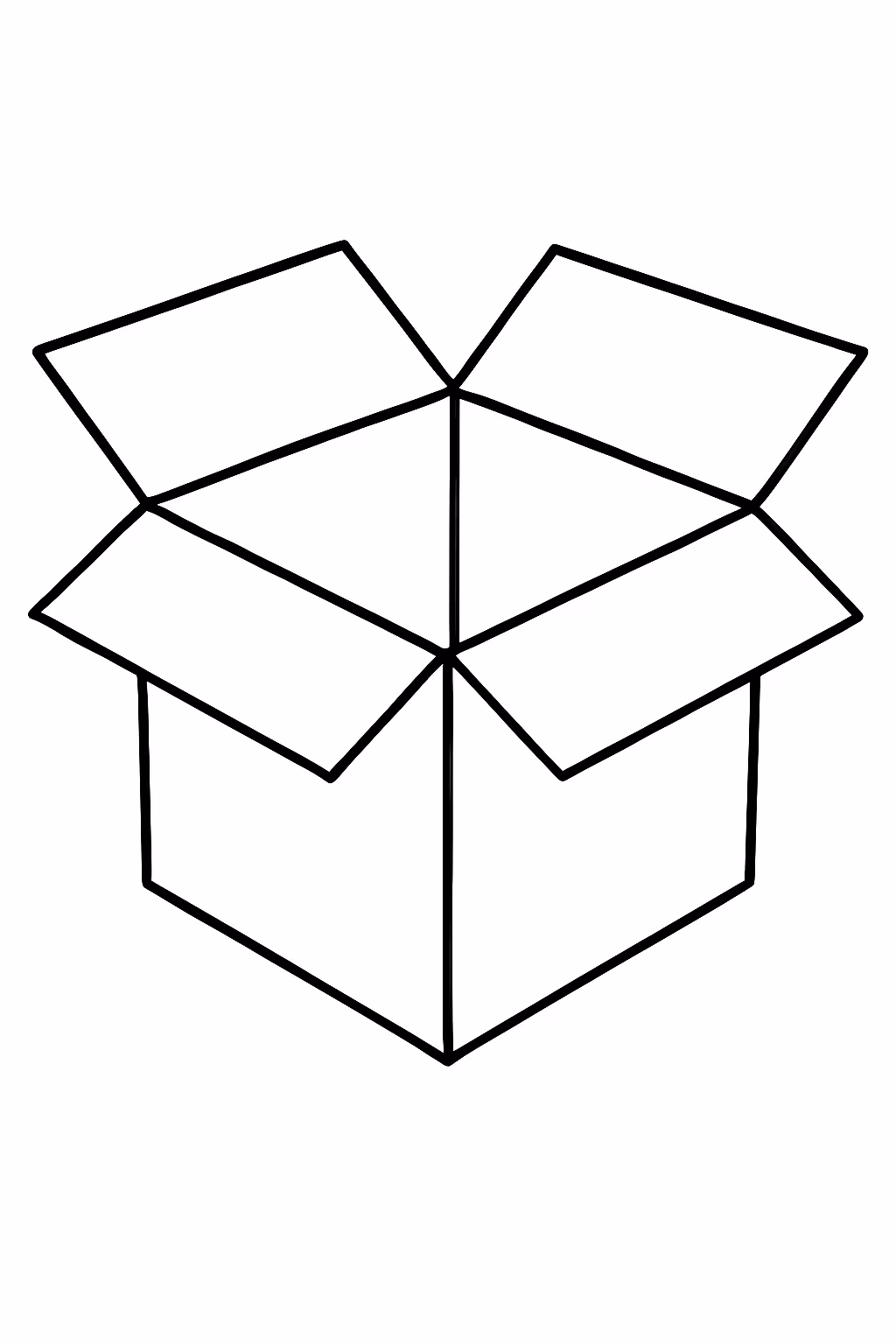 A plnficacao de um cubo o cubo aberto para colorir — desenho para imprimir