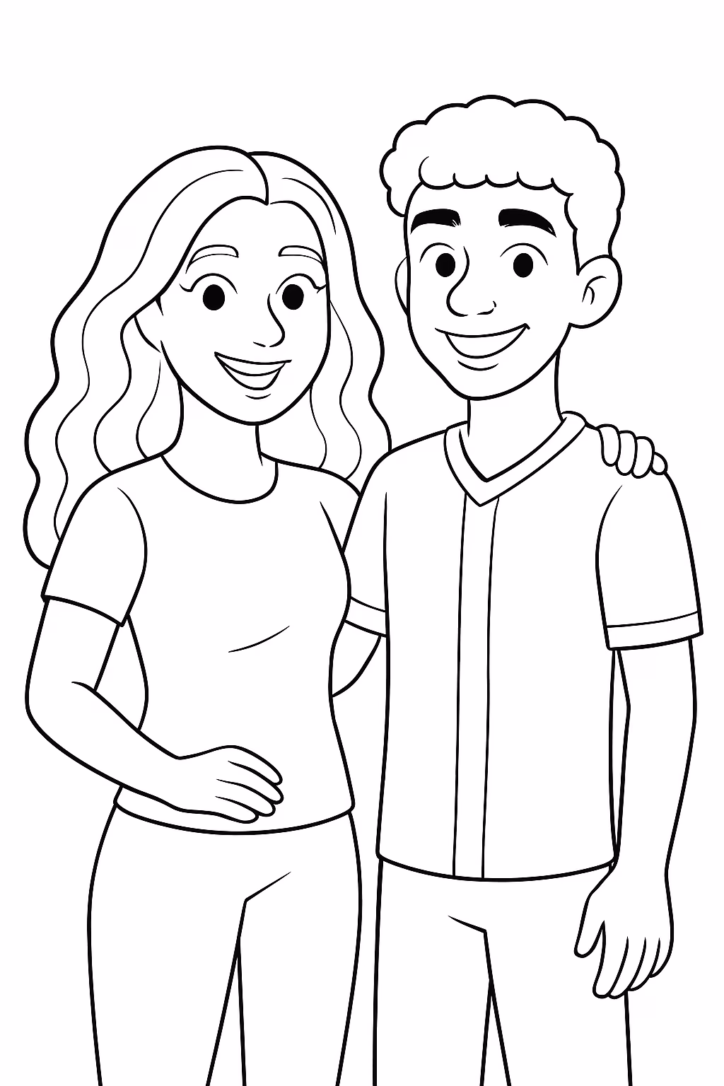 A shakira e o lamine yamal juntos para colorir — desenho para imprimir