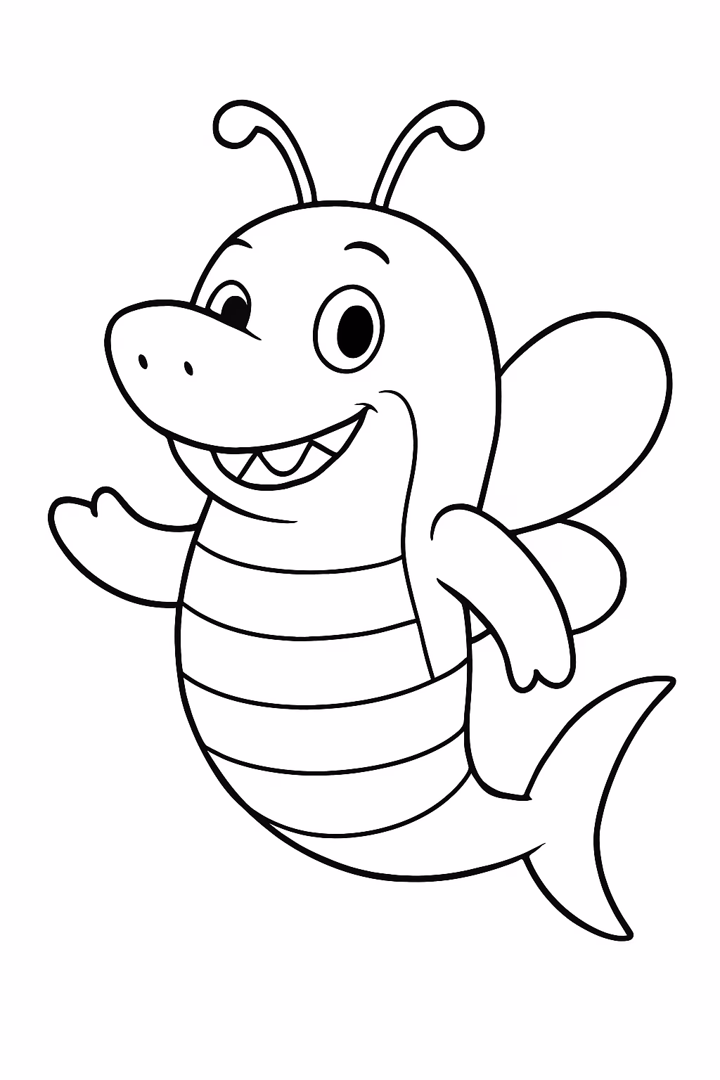 Abelha tubarao para colorir — desenho para imprimir