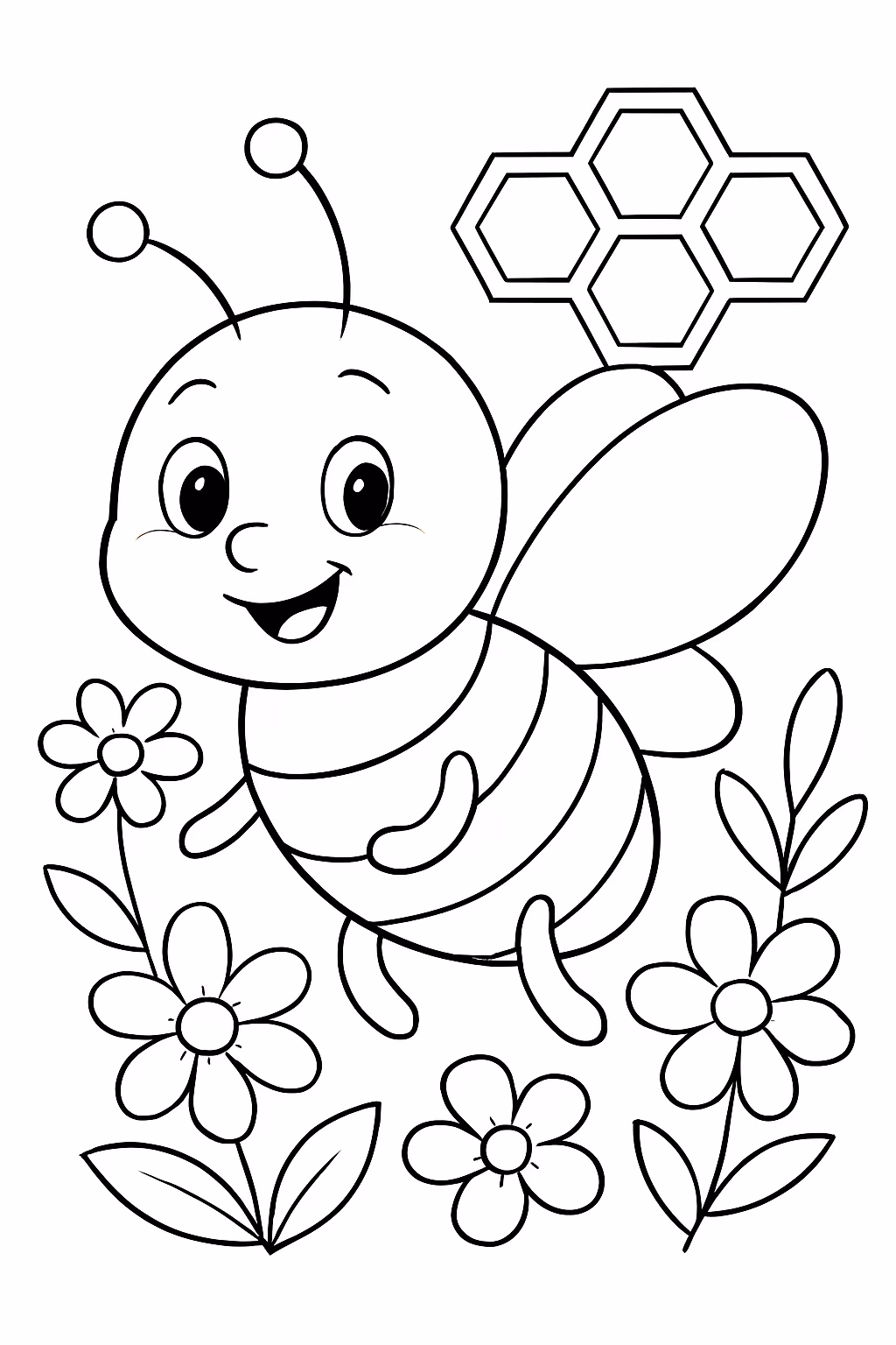 Abelhas para colorir — desenho para imprimir