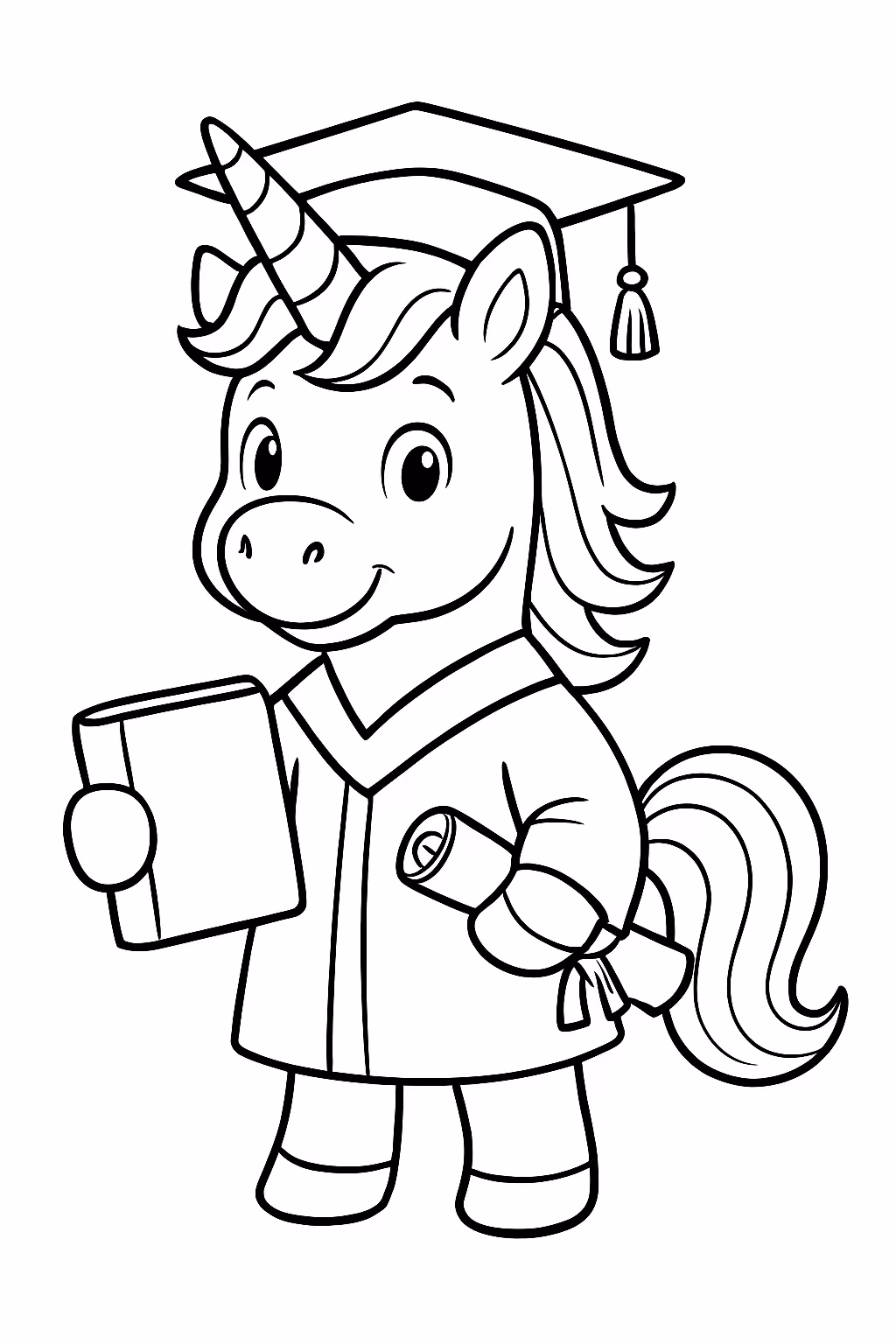 Academia unicornio para colorir — desenho para imprimir