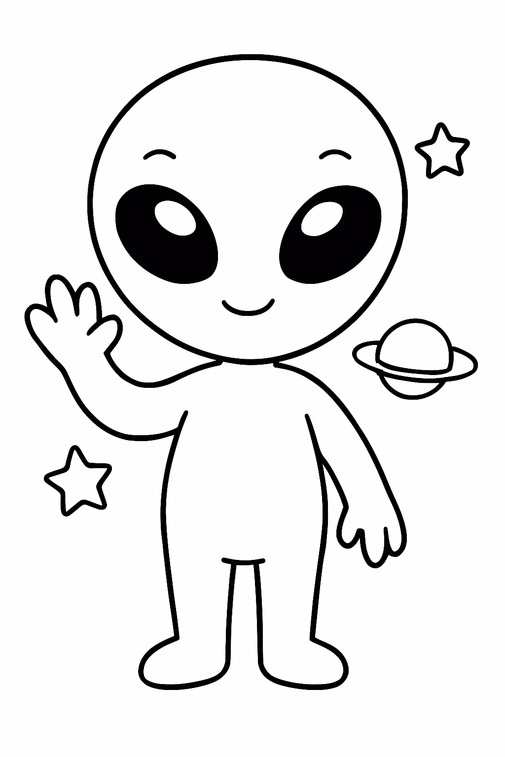 Adesivos fofos de et para colorir — desenho para imprimir
