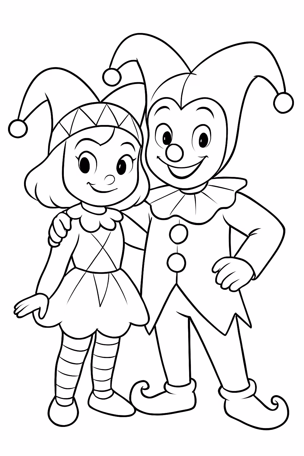 Alerquina e coringa juntos para colorir — desenho para imprimir