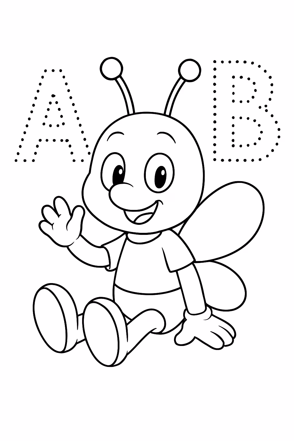 Alfabeto pontilhado para colorir — desenho para imprimir