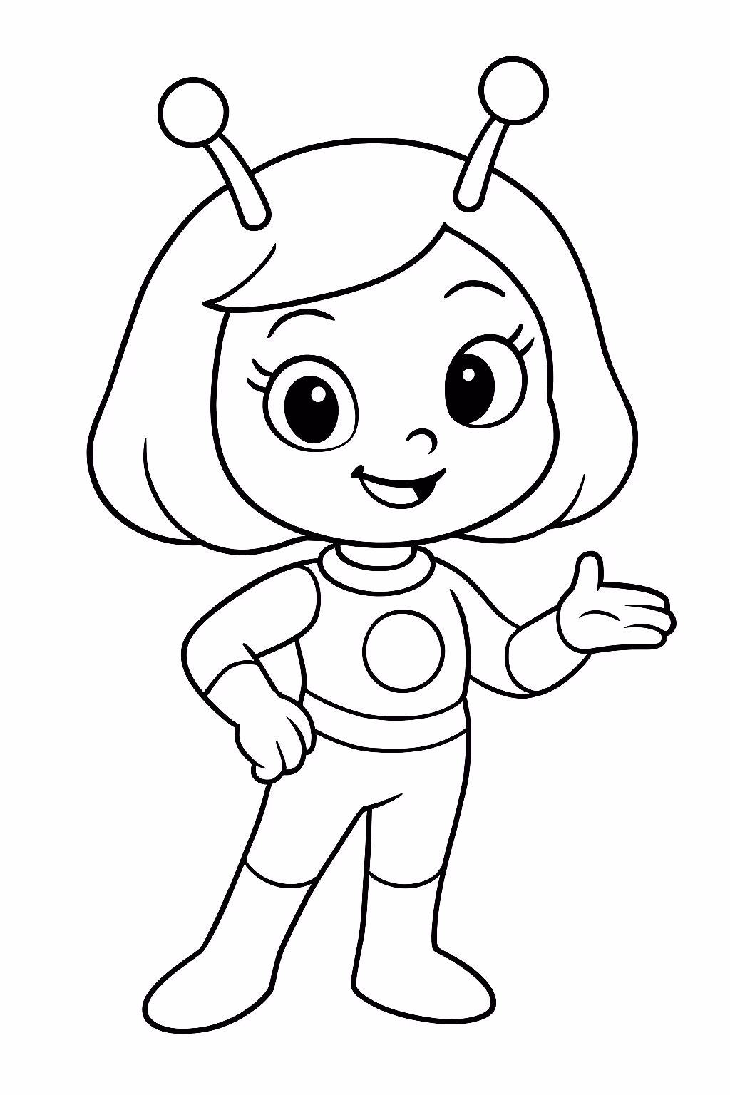Alienigena menina para colorir — desenho para imprimir
