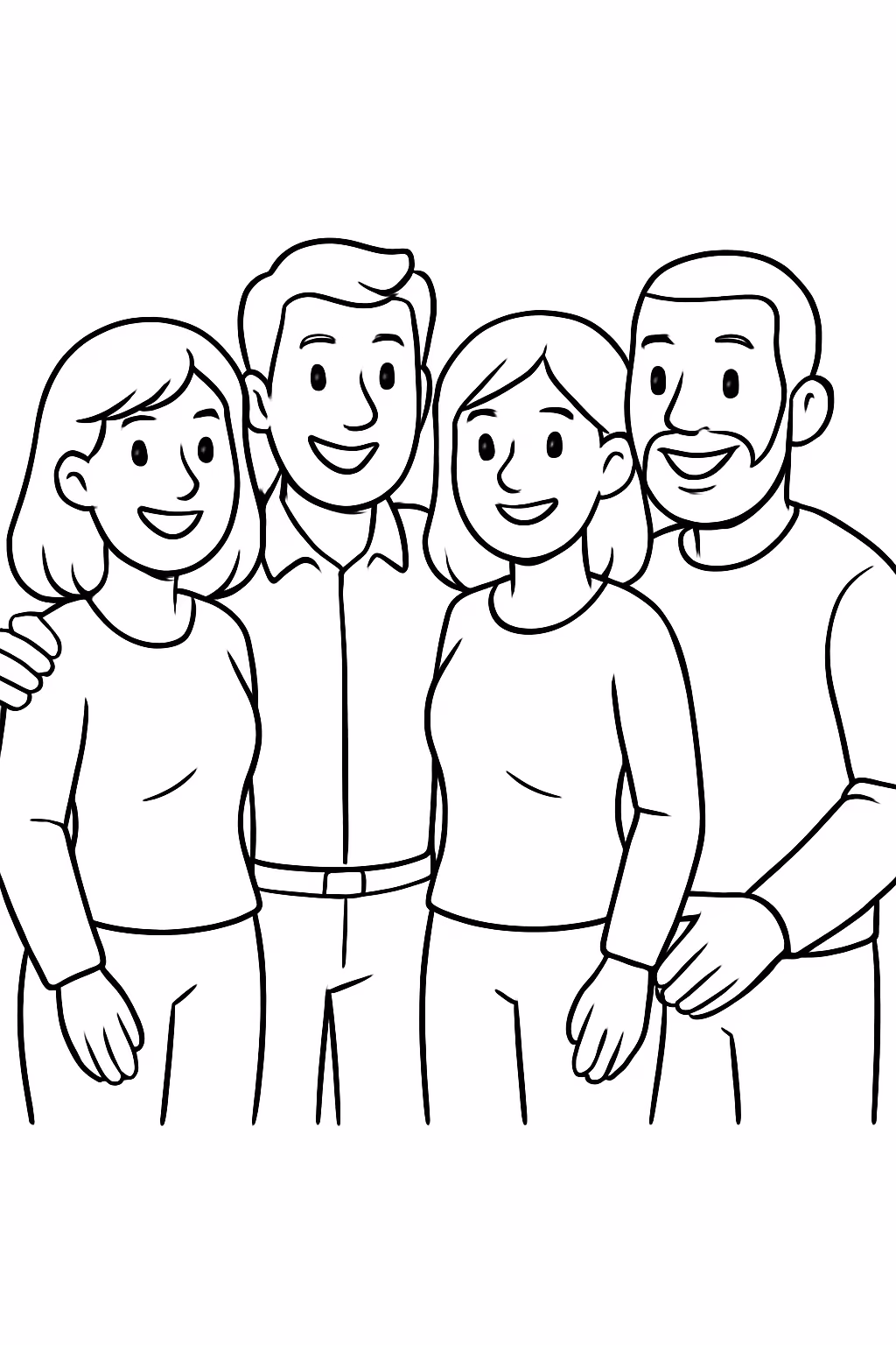 Amigos adultos para colorir — desenho para imprimir