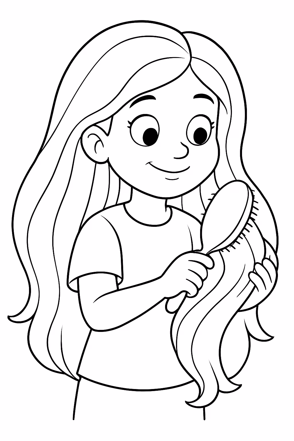 Ana julia arrumar cabelo grande para colorir — desenho para imprimir