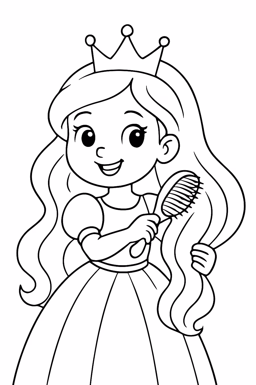 Ana julia arrumar cabelo grande princasa para colorir — desenho para imprimir
