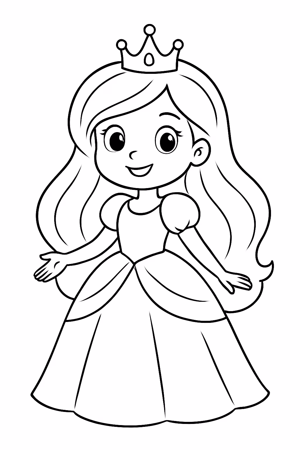 Ana julia cabelo grande princasa para colorir — desenho para imprimir