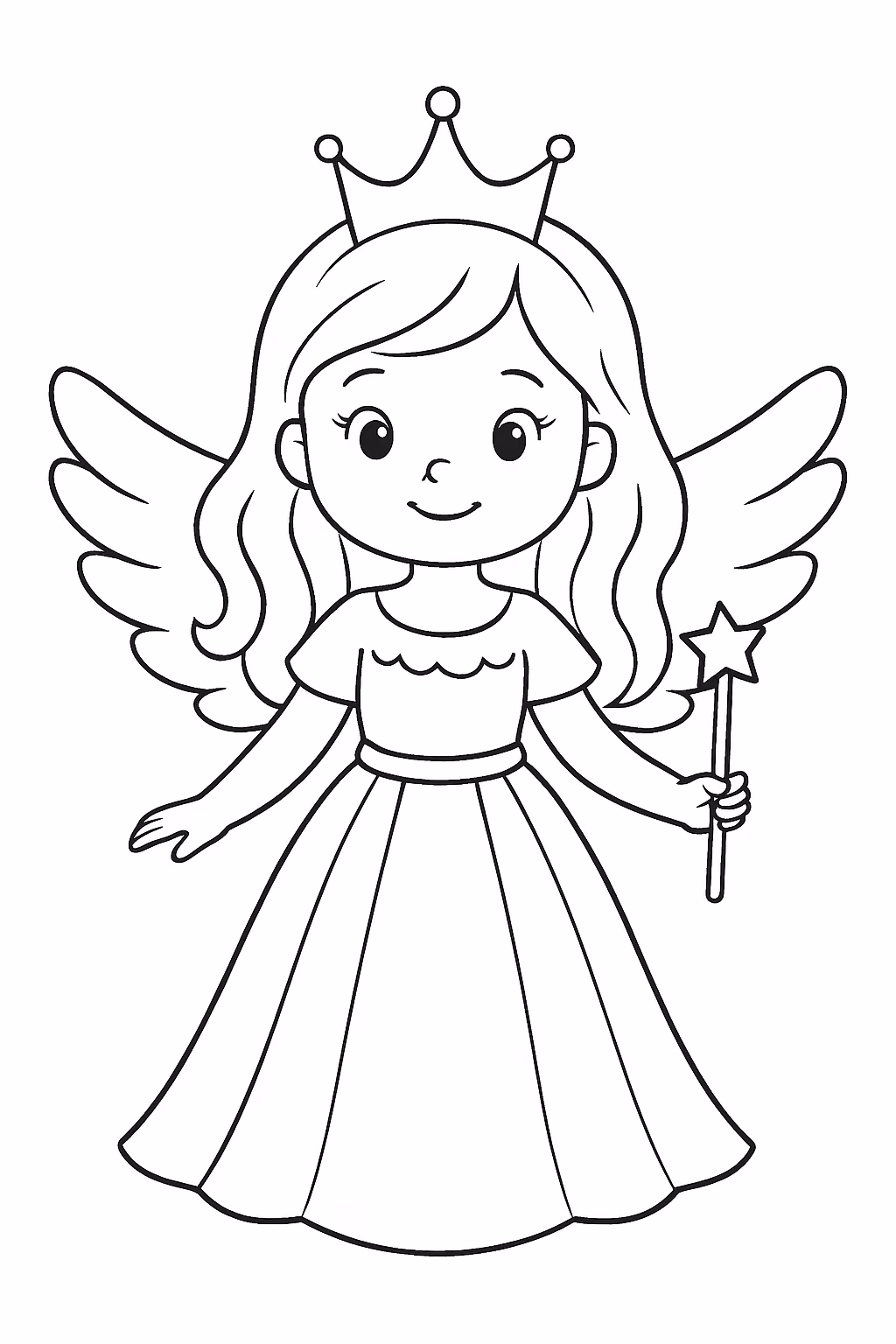 Angel pricesa para colorir — desenho para imprimir