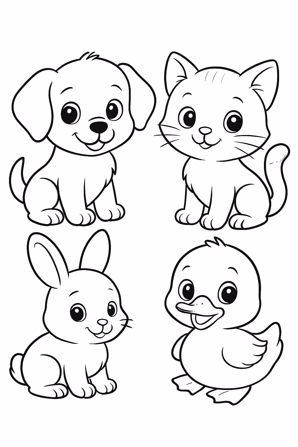 Animais filhotes para colorir — desenho para imprimir