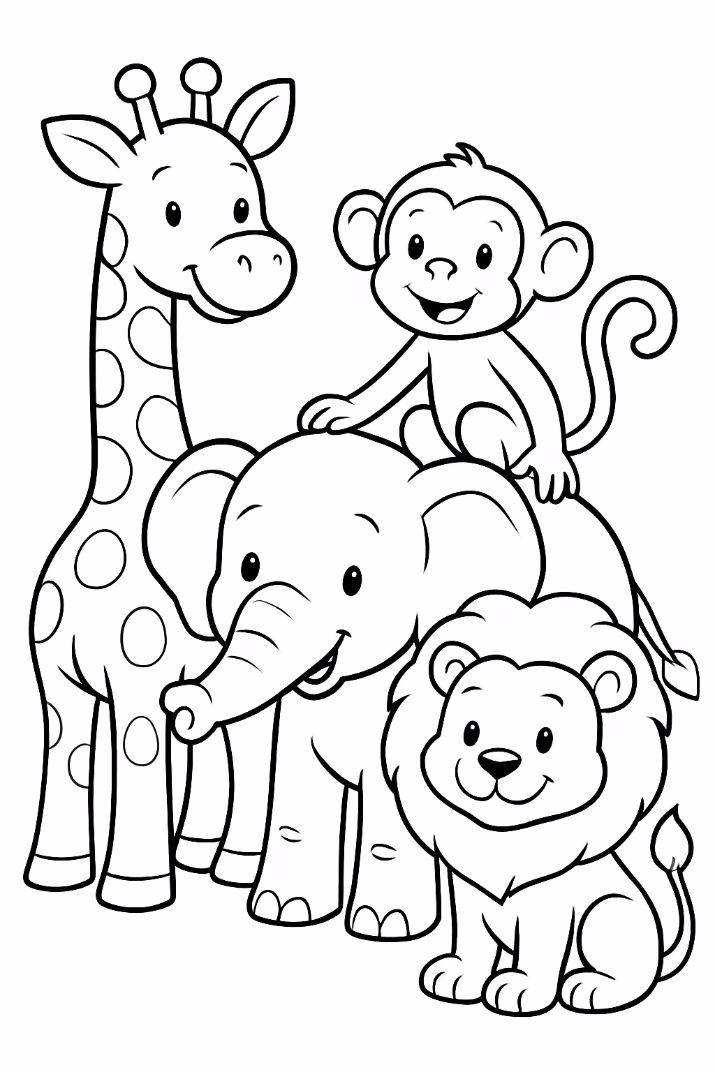 Animais lindos para colorir — desenho para imprimir