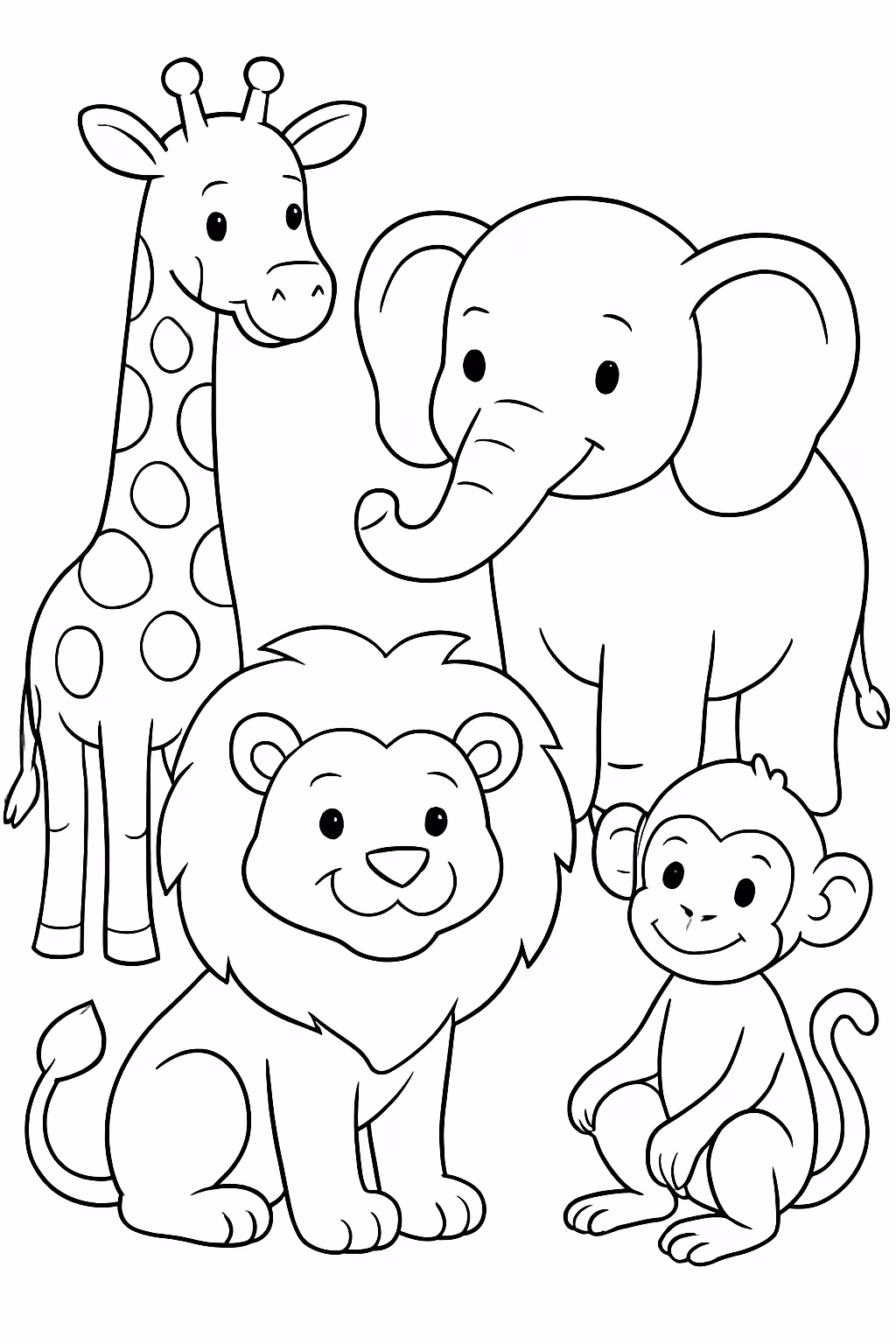 Animais reais para colorir — desenho para imprimir