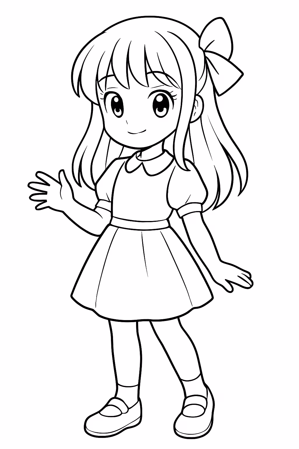 Anime menina varias opces para colorir — desenho para imprimir