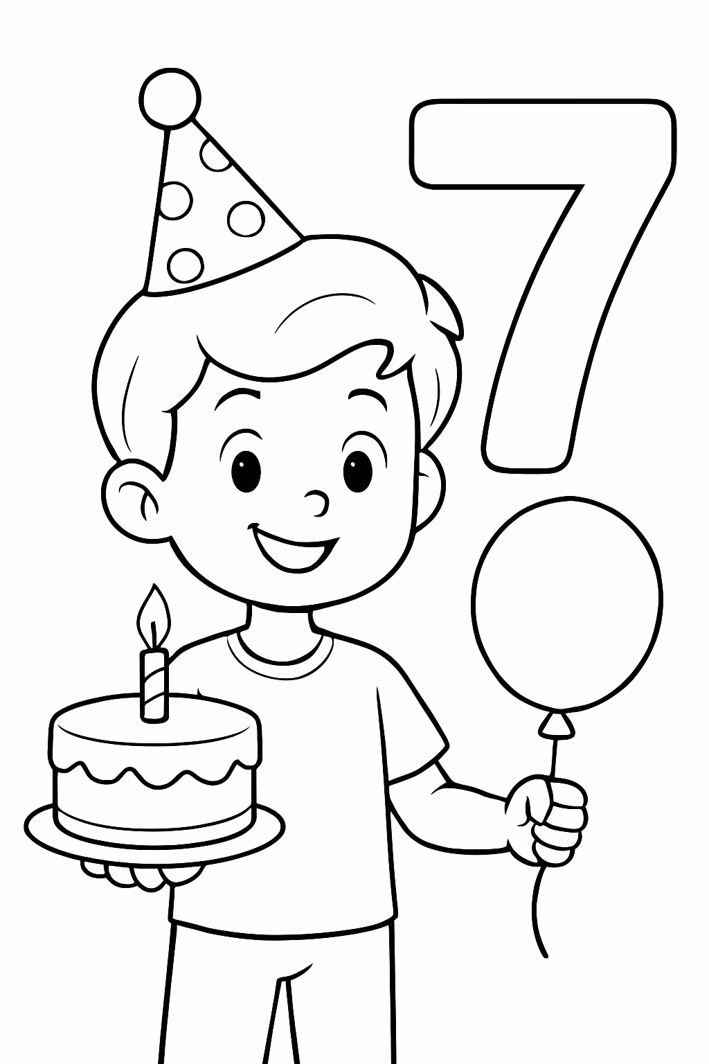 Aniversario anos para colorir — desenho para imprimir