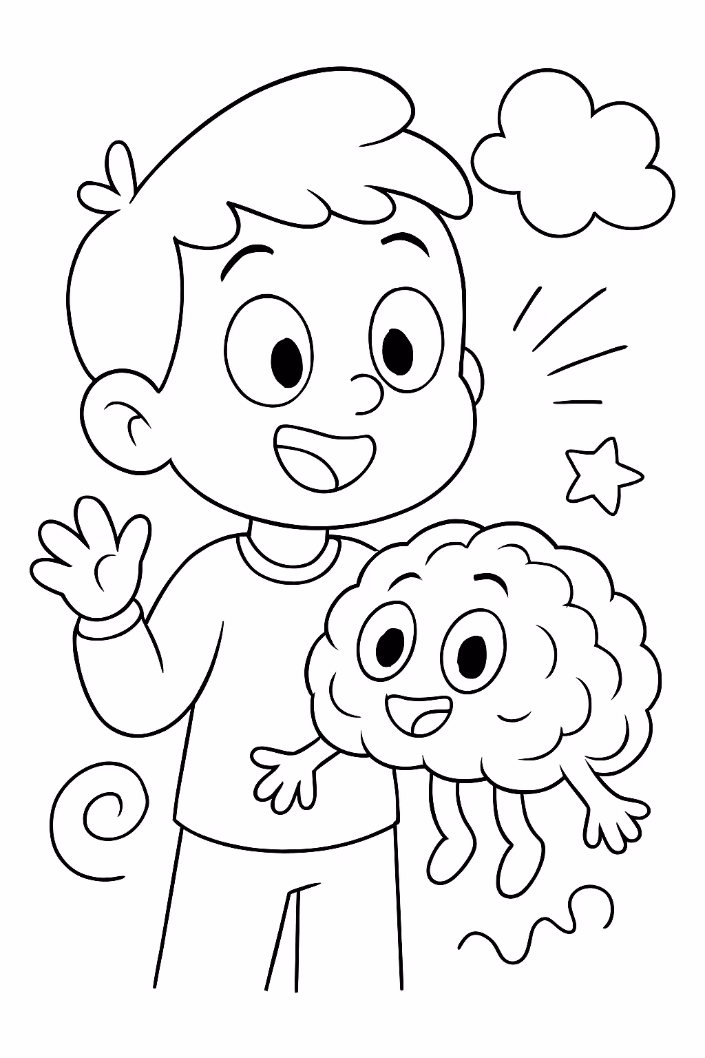 Ansiedade divertida mente para colorir — desenho para imprimir