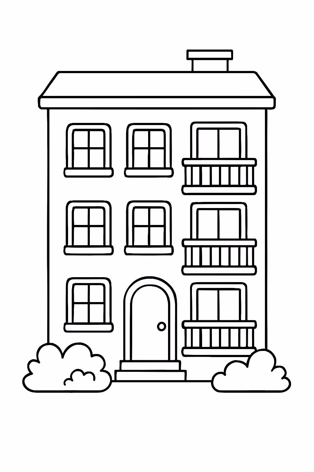 Apartamento para colorir — desenho para imprimir