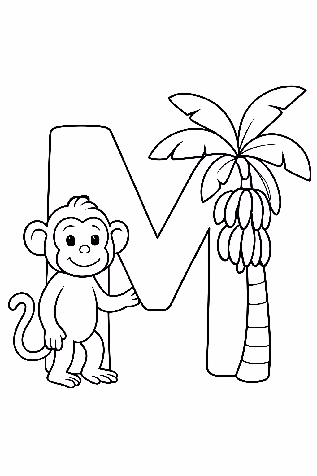 Apenas a letra m para colorir — desenho para imprimir
