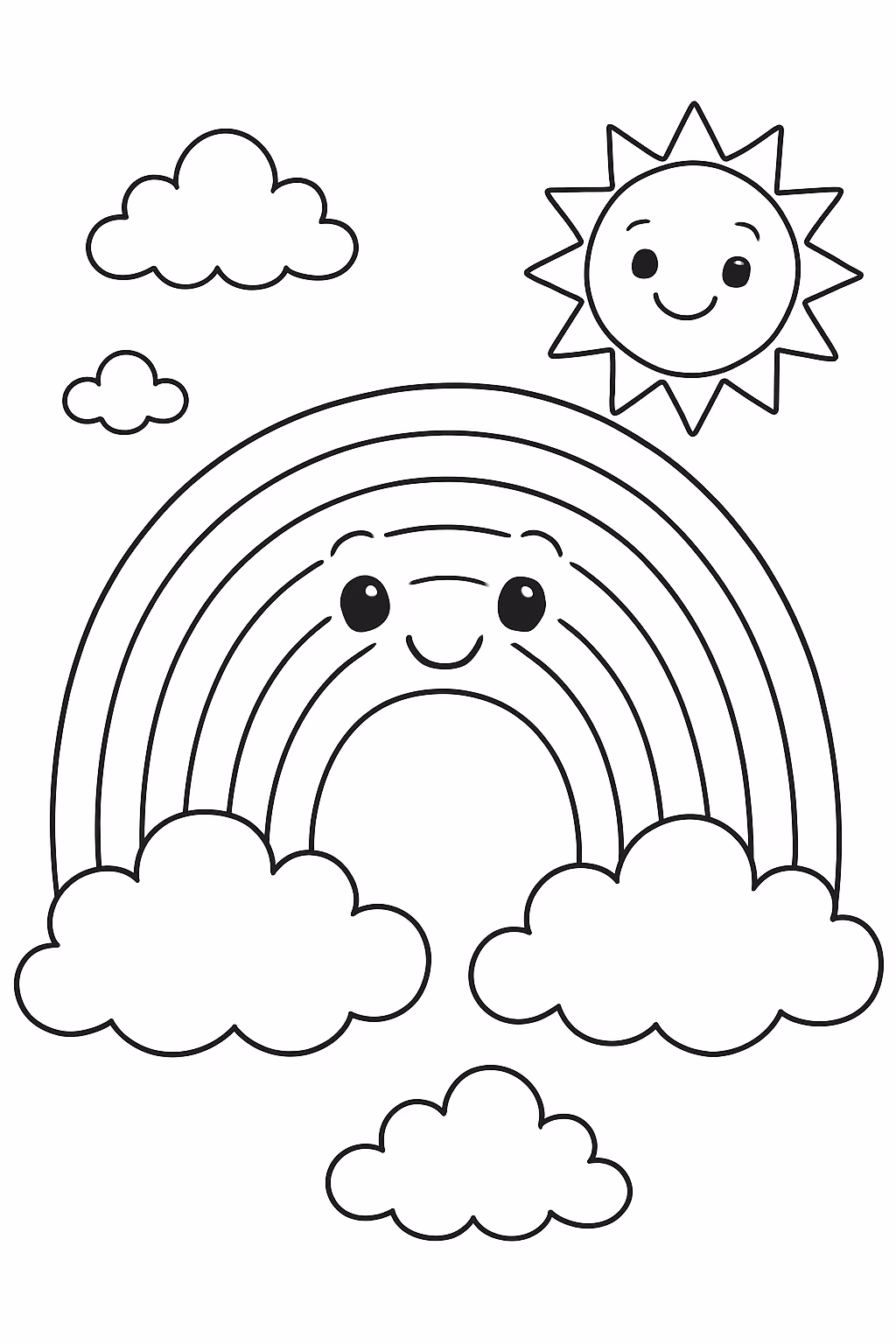 Arco iris para colorir — desenho para imprimir