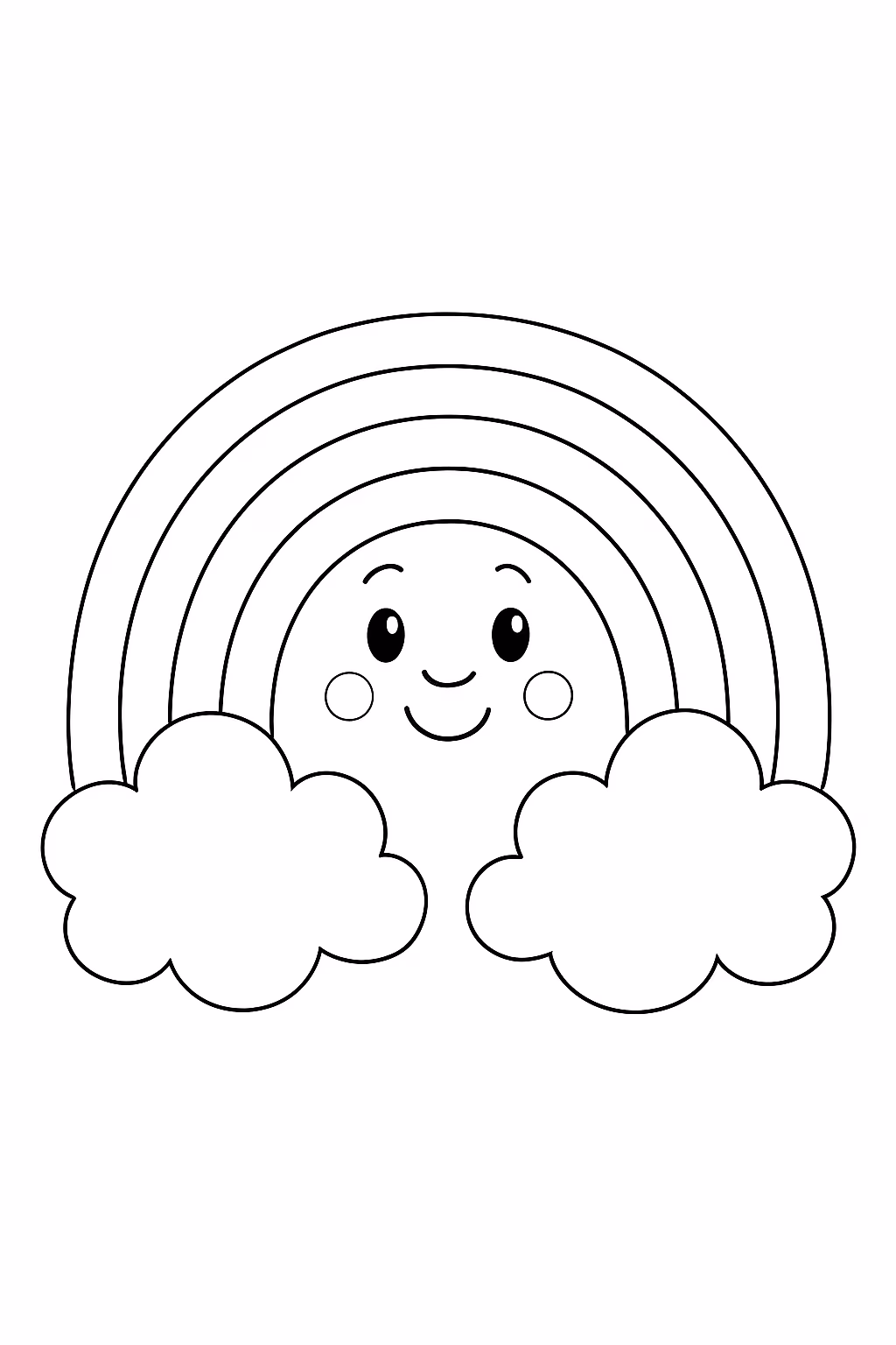 Arco iris com rostinho no arco iris para colorir — desenho para imprimir