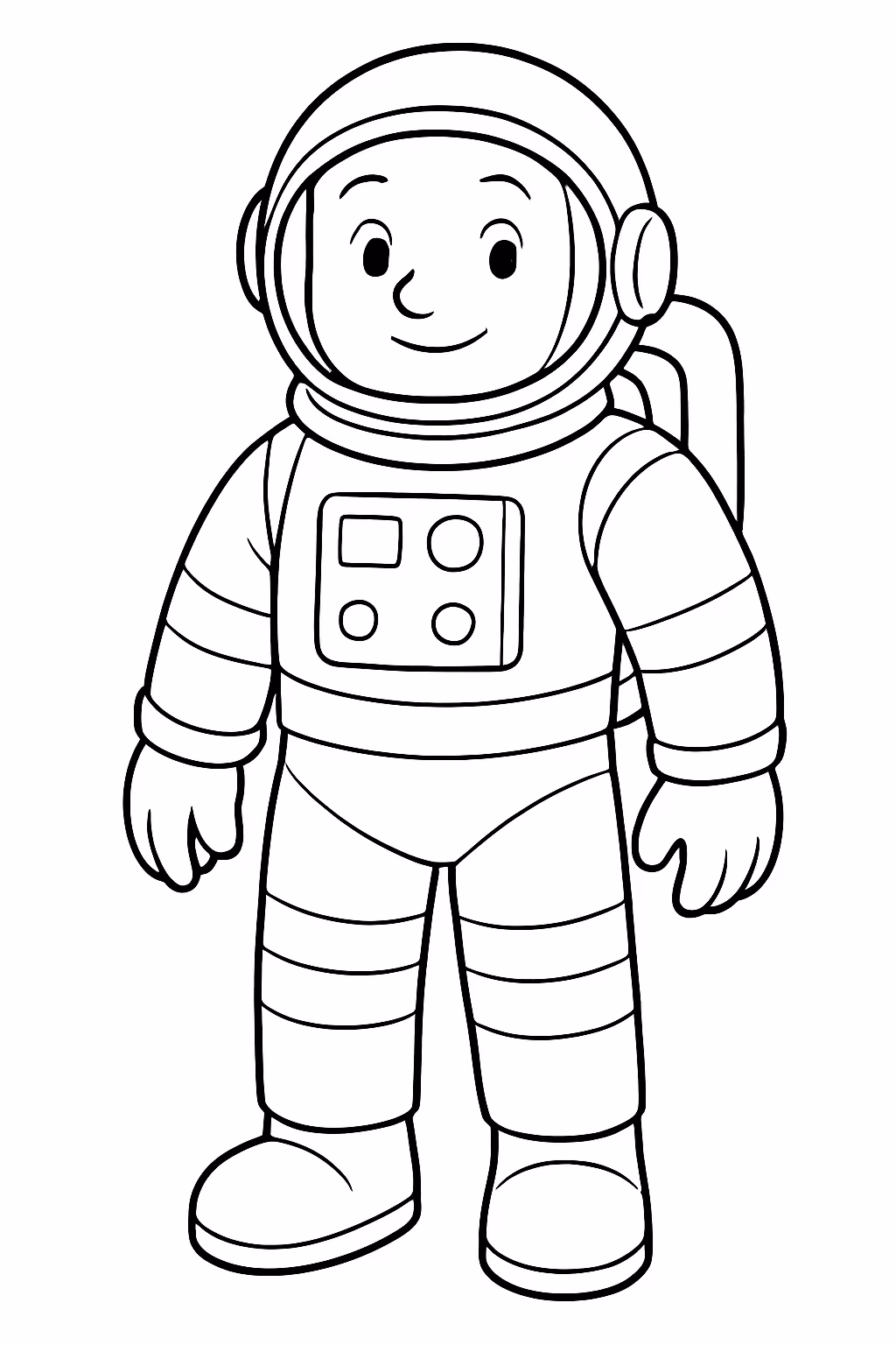 Astronauta realista para colorir — desenho para imprimir