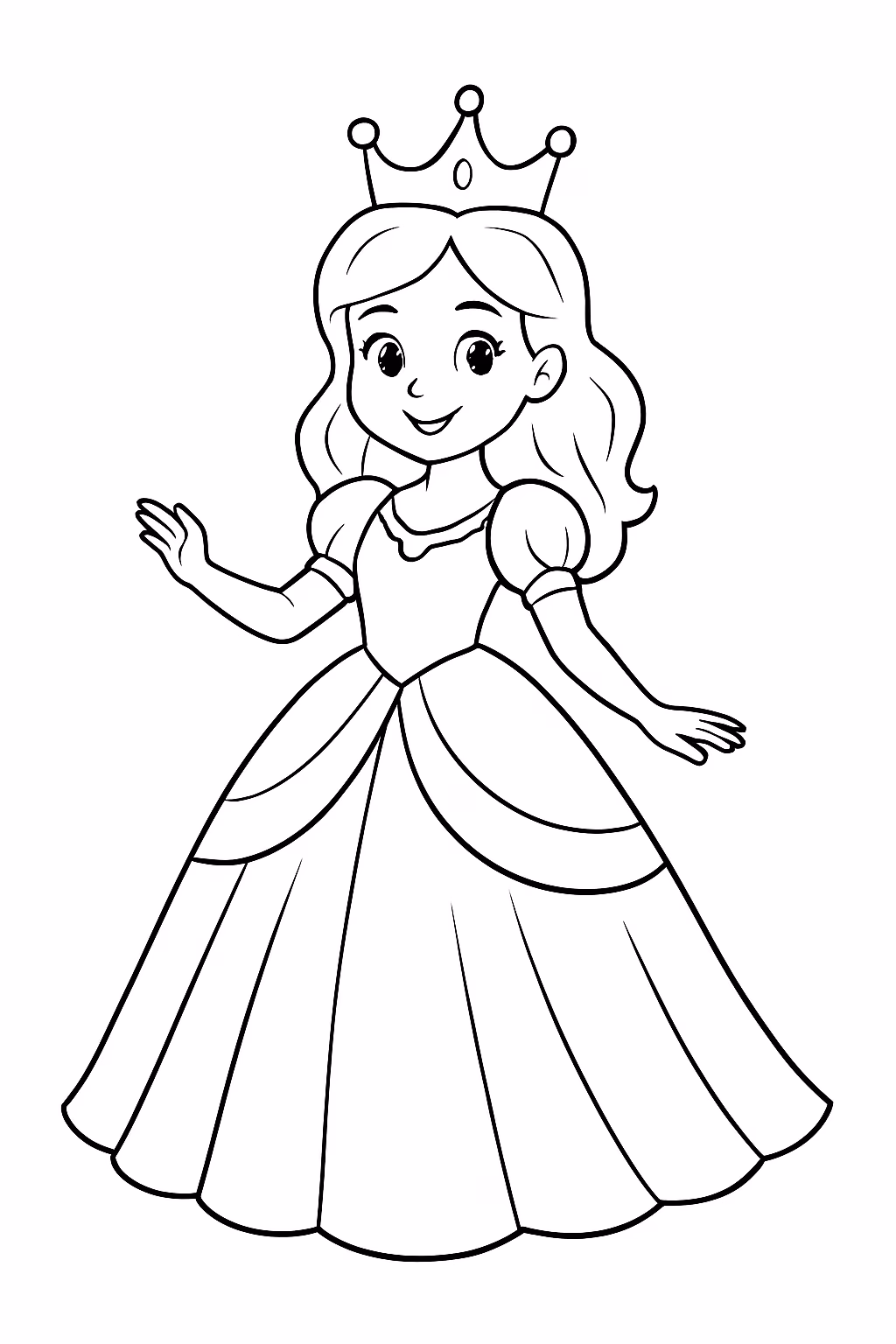 Atividade com princesa para colorir — desenho para imprimir