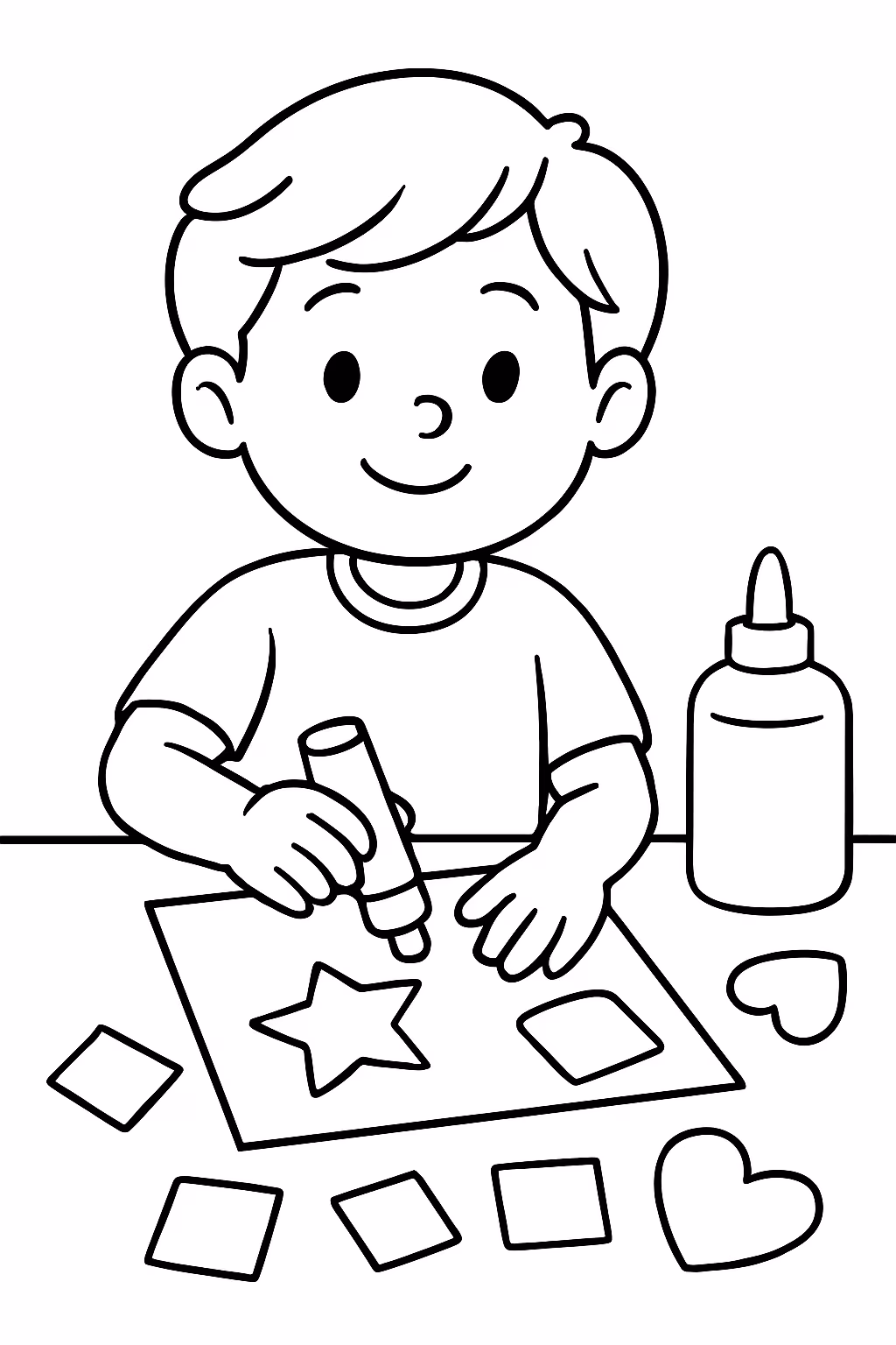 Atividade de colagem para colorir — desenho para imprimir