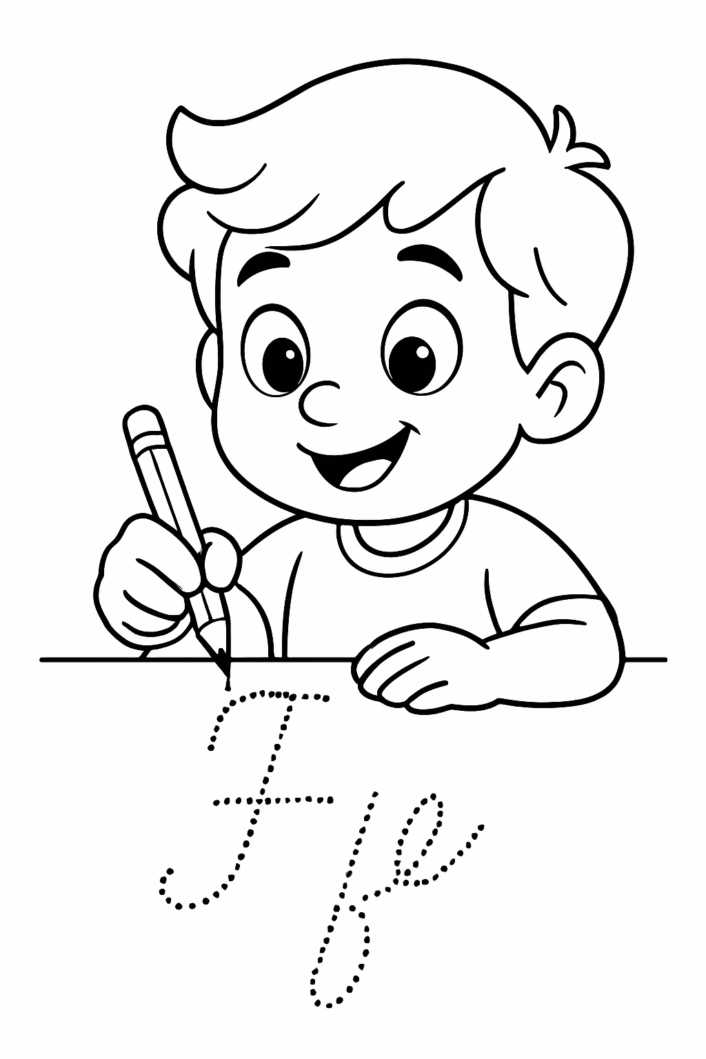 Atividade de pontinho crianca aprender letra cursiva para colorir — desenho para imprimir