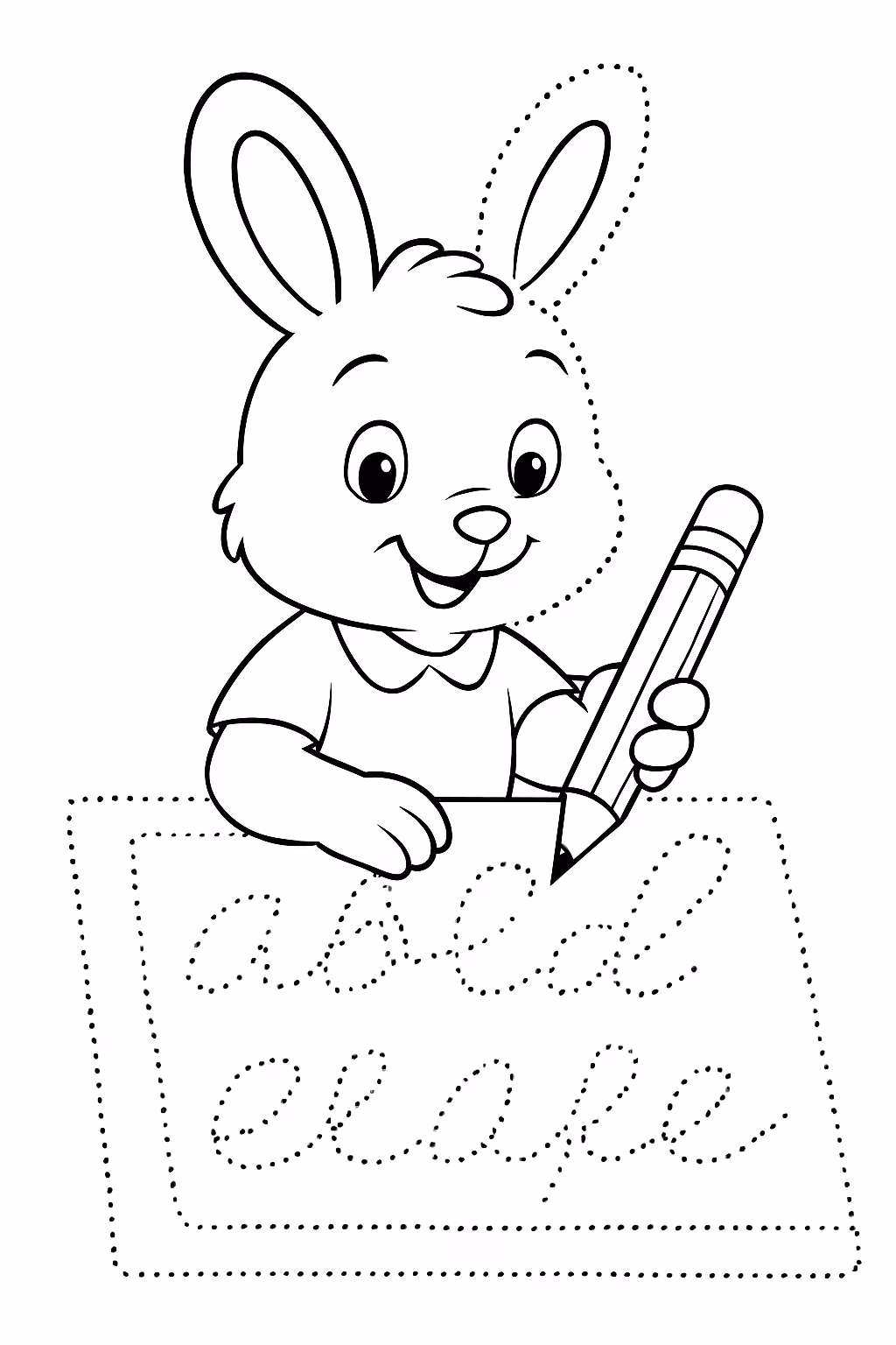 Atividade de pontinho crianca aprender letra cursiva frases para colorir — desenho para imprimir