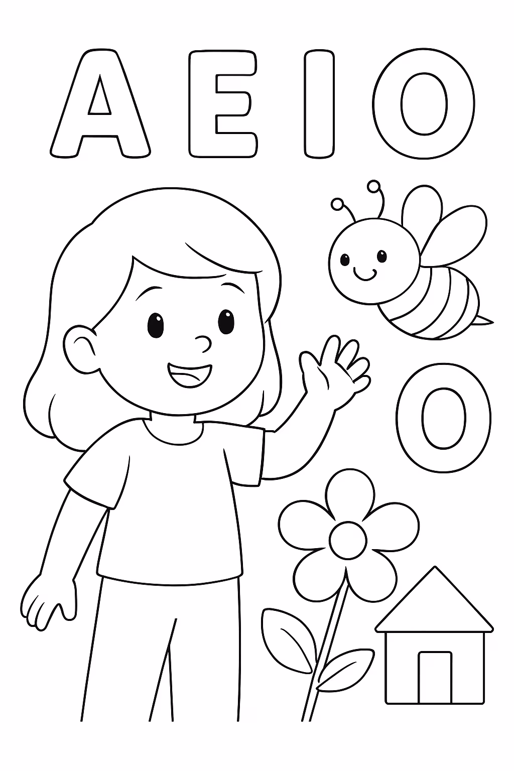 Atividades de vogais para colorir — desenho para imprimir