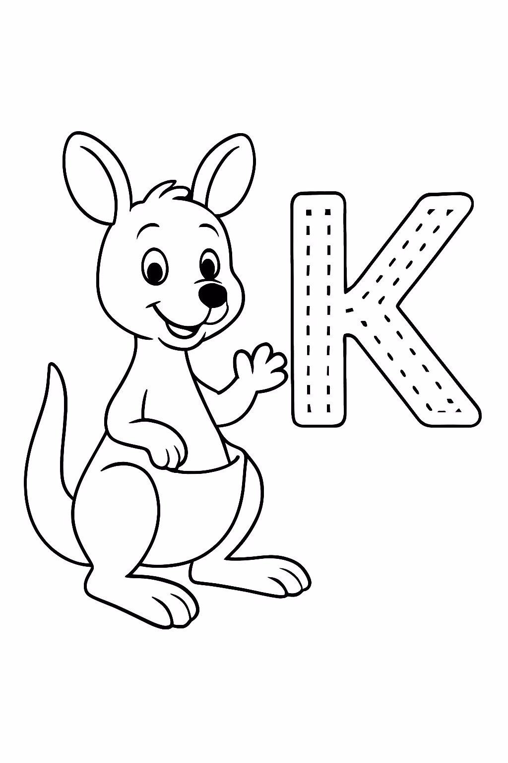 Atividades letra k tracejado para colorir — desenho para imprimir