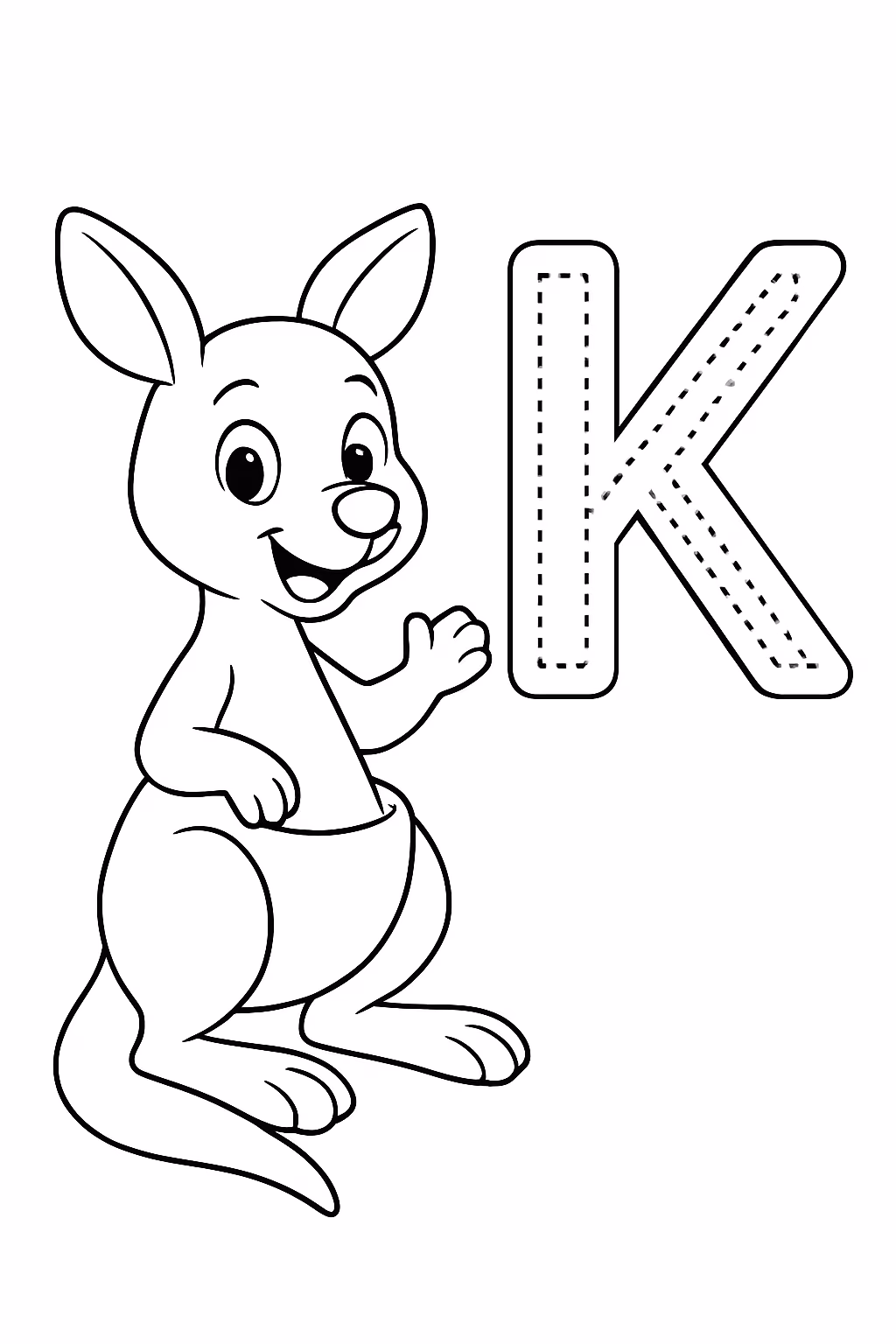 Atividades varias letras k tracejadas a crianca passar o lapis para colorir — desenho para imprimir