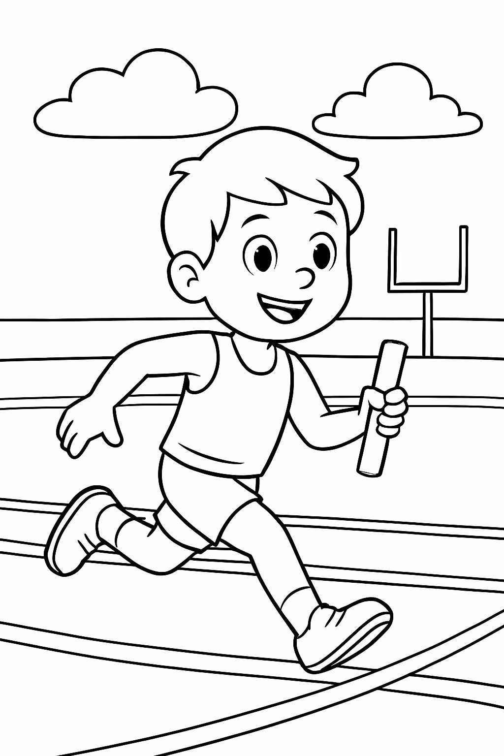 Atletismo para colorir — desenho para imprimir