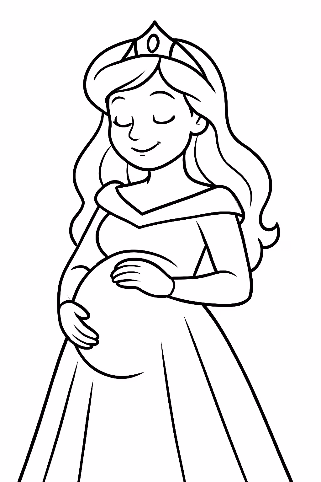 Aurora princesa gravida para colorir — desenho para imprimir
