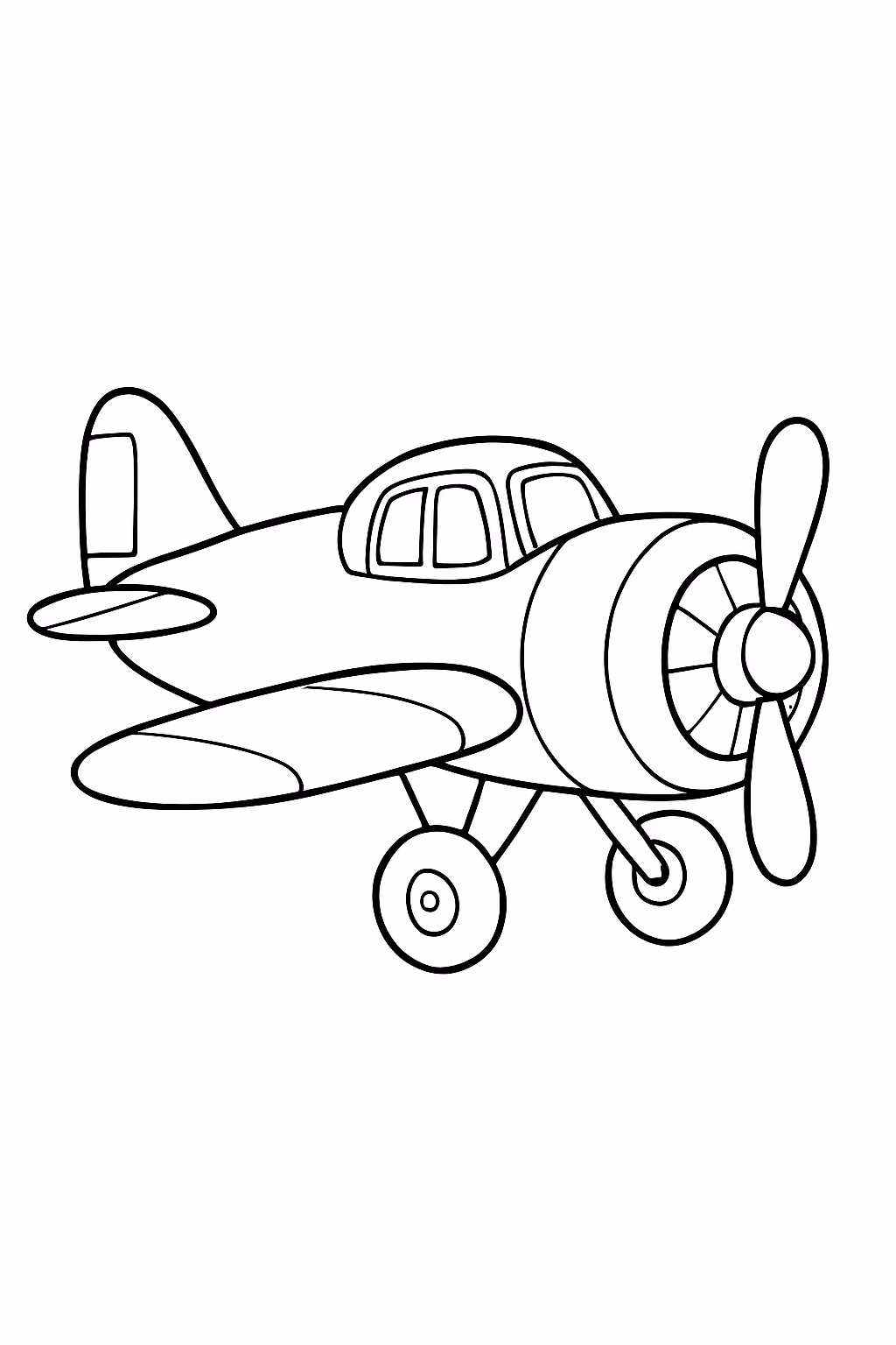 Aviao antigo para colorir — desenho para imprimir