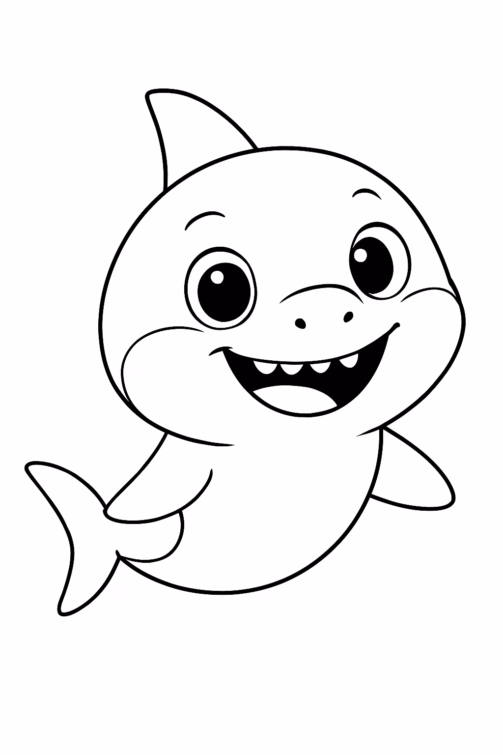 Baby shark para colorir — desenho para imprimir