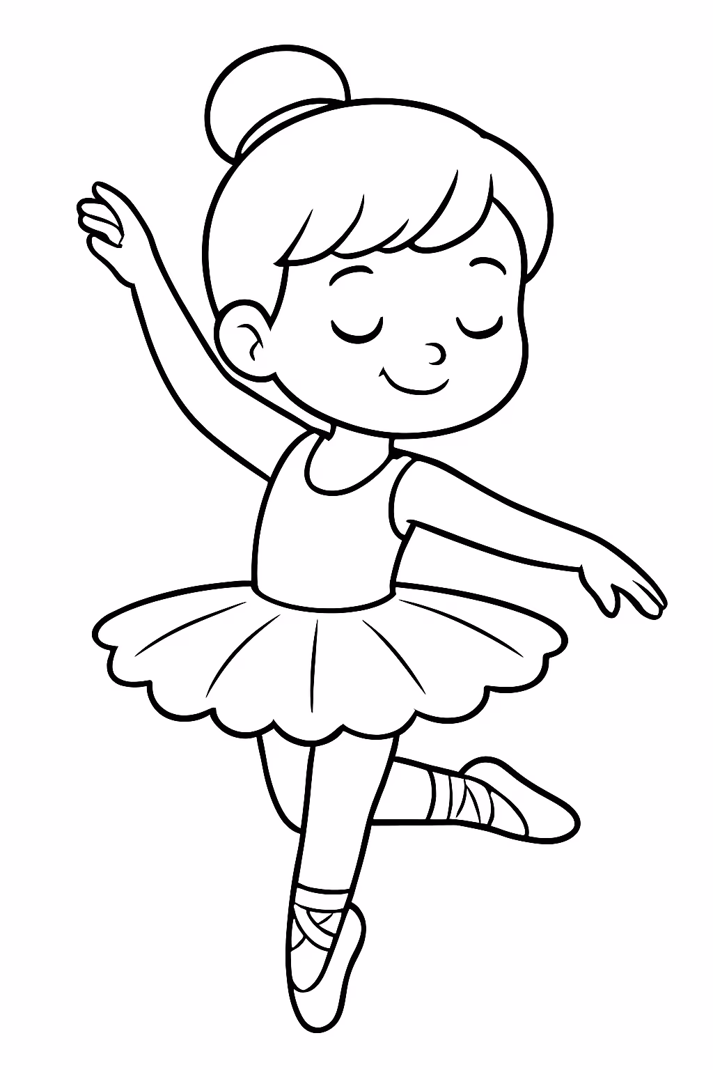 Bailarina dancando para colorir — desenho para imprimir
