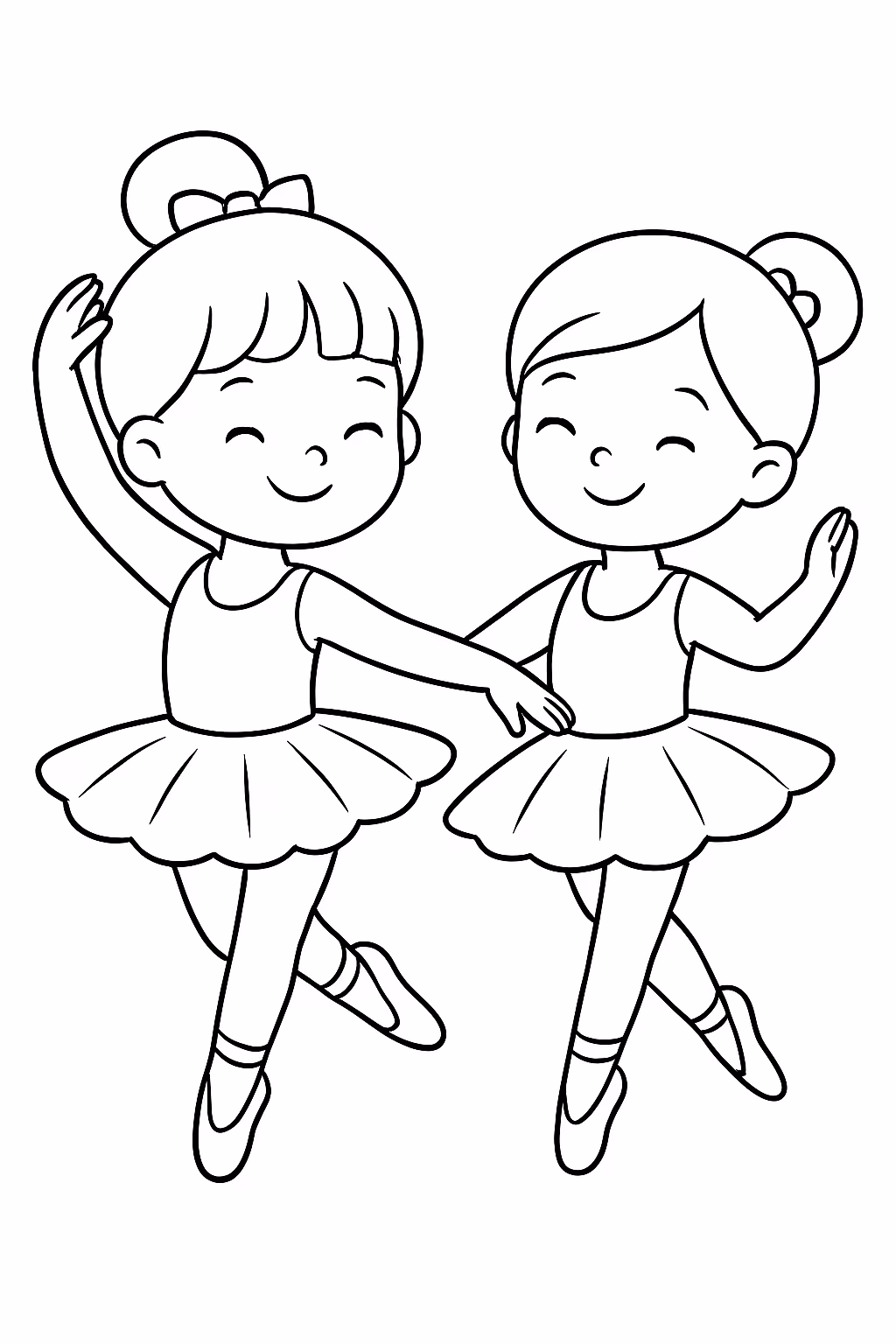 Bailarinas para colorir — desenho para imprimir