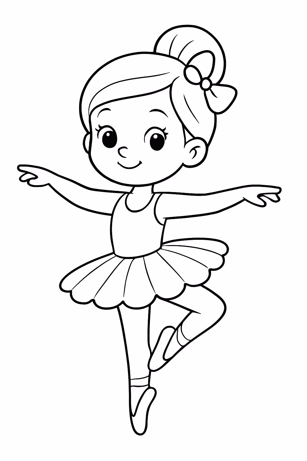 Balarina capotina para colorir — desenho para imprimir