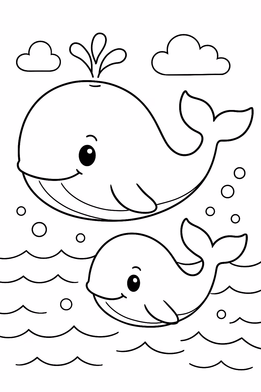 Baleias para colorir — desenho para imprimir