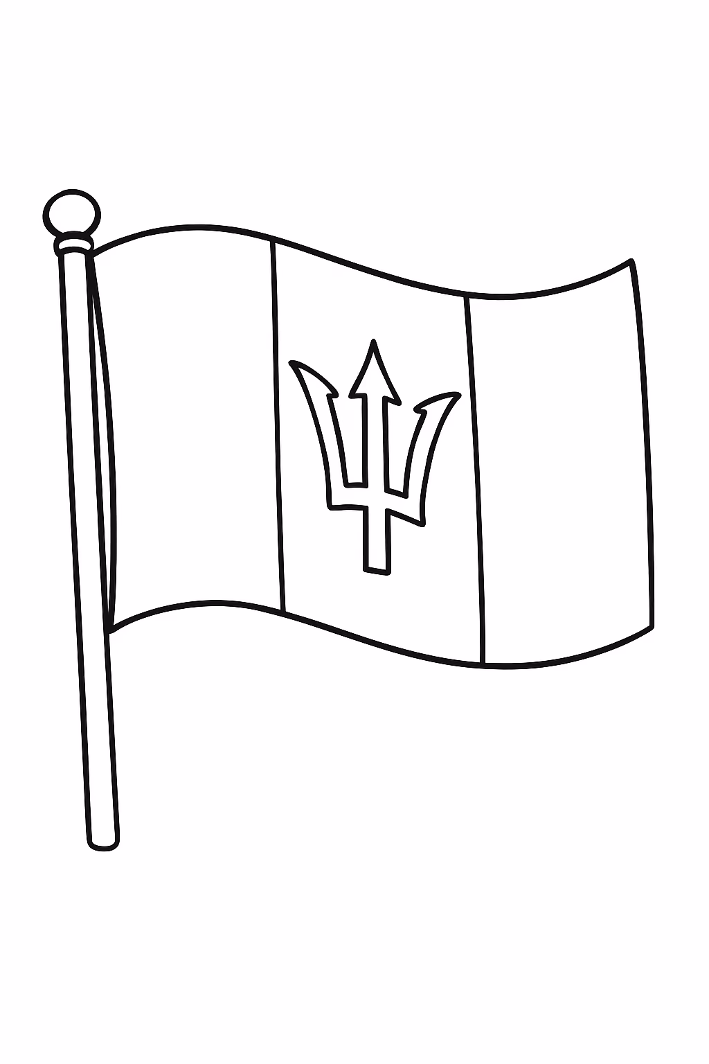 Bandeira barbados para colorir — desenho para imprimir