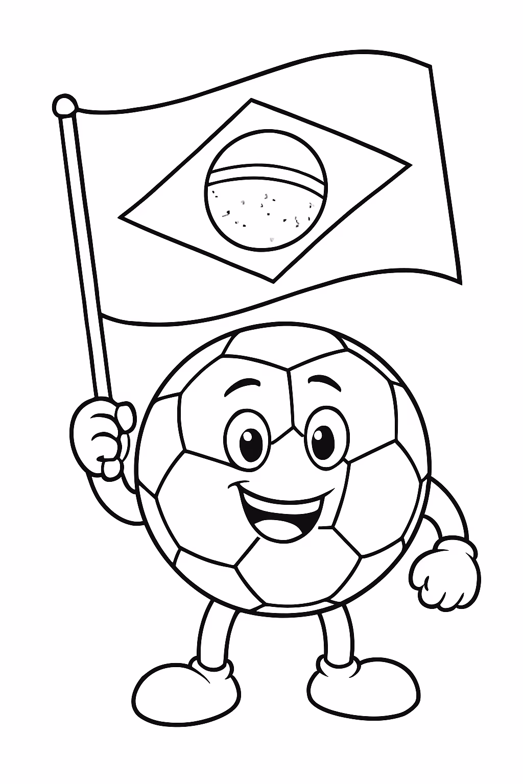 Bandeira do brasil futebol para colorir — desenho para imprimir
